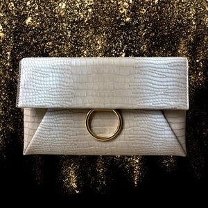 Urban Expressions Ring Clutch, Beige, Gold-tone Hardware, Certified Vegan